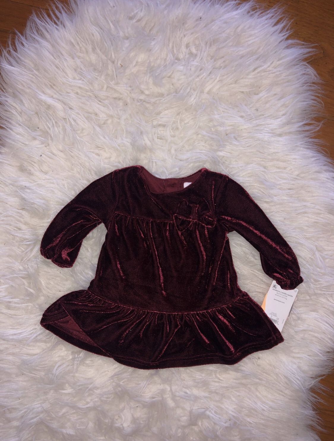 Wine velvet party dress 6 Mths