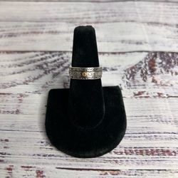 Brighton Sterling Silver Garnet Spinner Ring LOVE MAKES THE WORLD GO ROUND 6.5