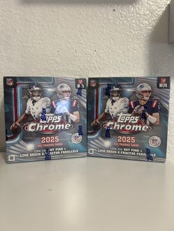 2x 2025 Topps Chrome Football Mega Box Trading Card NFL- Brand New