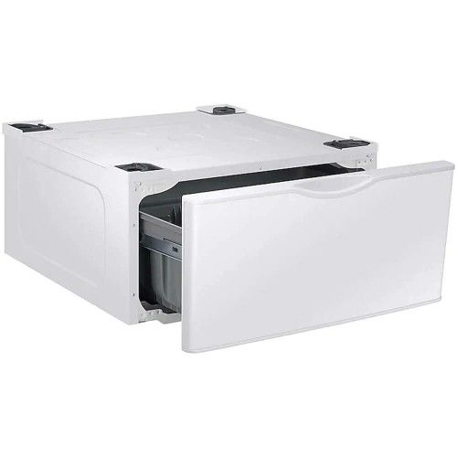 Lot Of 2 New SAMSUNG 27-Inch Washer Dryer Pedestal Stand w/ Pull Out Laundry Storage Drawer, Stainless Steel, WE402NW/A3, White