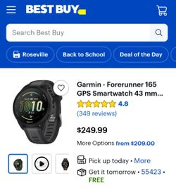 Garmin Forerunner 165 GPS Smartwatch