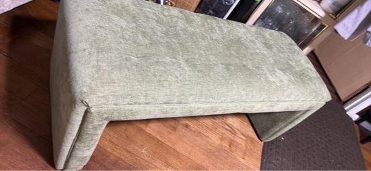 Upholstered Ottoman Bench in Sage Green