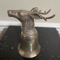 Mid Century Silver-plated ELK Head Stirrup Cup 6 oz