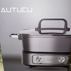 Electric Skillet 6-Quart Hot Pot Nonstick 