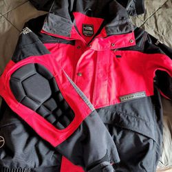 North Face Steep Tech Moto Jacket- Red/Black/Gray 