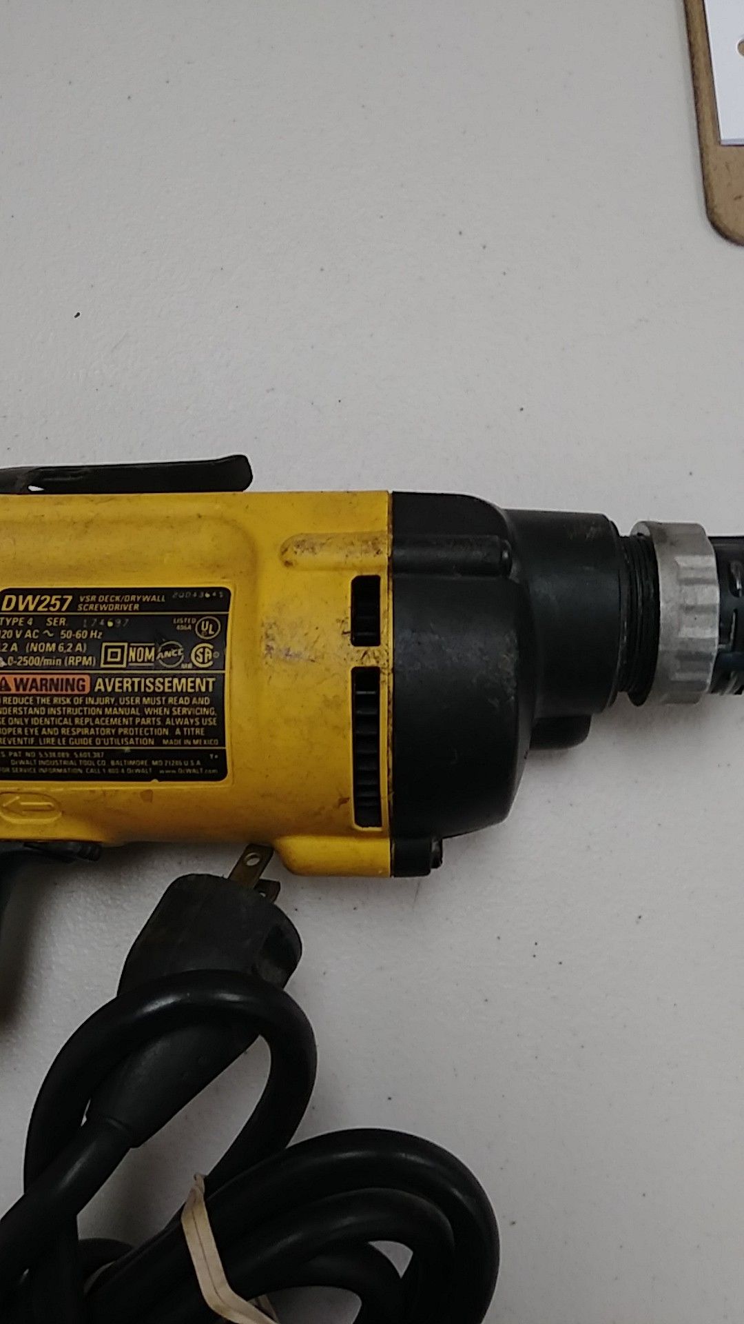 Dewalt Corded Variable Speed Reversible Drywall/Deck Screw Gun for Sale in Clifton Heights, PA