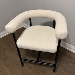 Bouclé Counter Stool with Arms