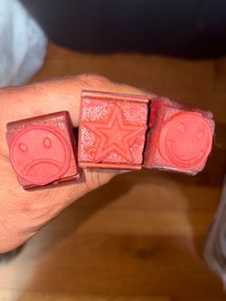 VTG rubber stamps featuring smiley faces and a star symbol