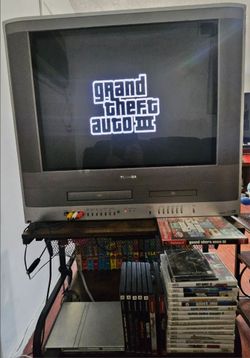 Crt Tv 25" Toshiba VCR & DVD Player Aux For Retro Games