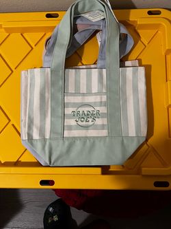 Green stripped Trader Joe’s bags