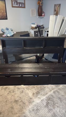 Free bed frame only solid wood with drawers