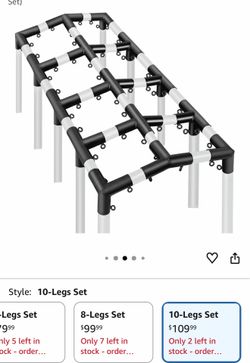 Corner Canopy Fitting Couplers Kit - Frame Carport Connectors - 4/6/8/10-Legs (10-Legs)