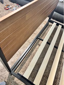 Queen floor level bed frame