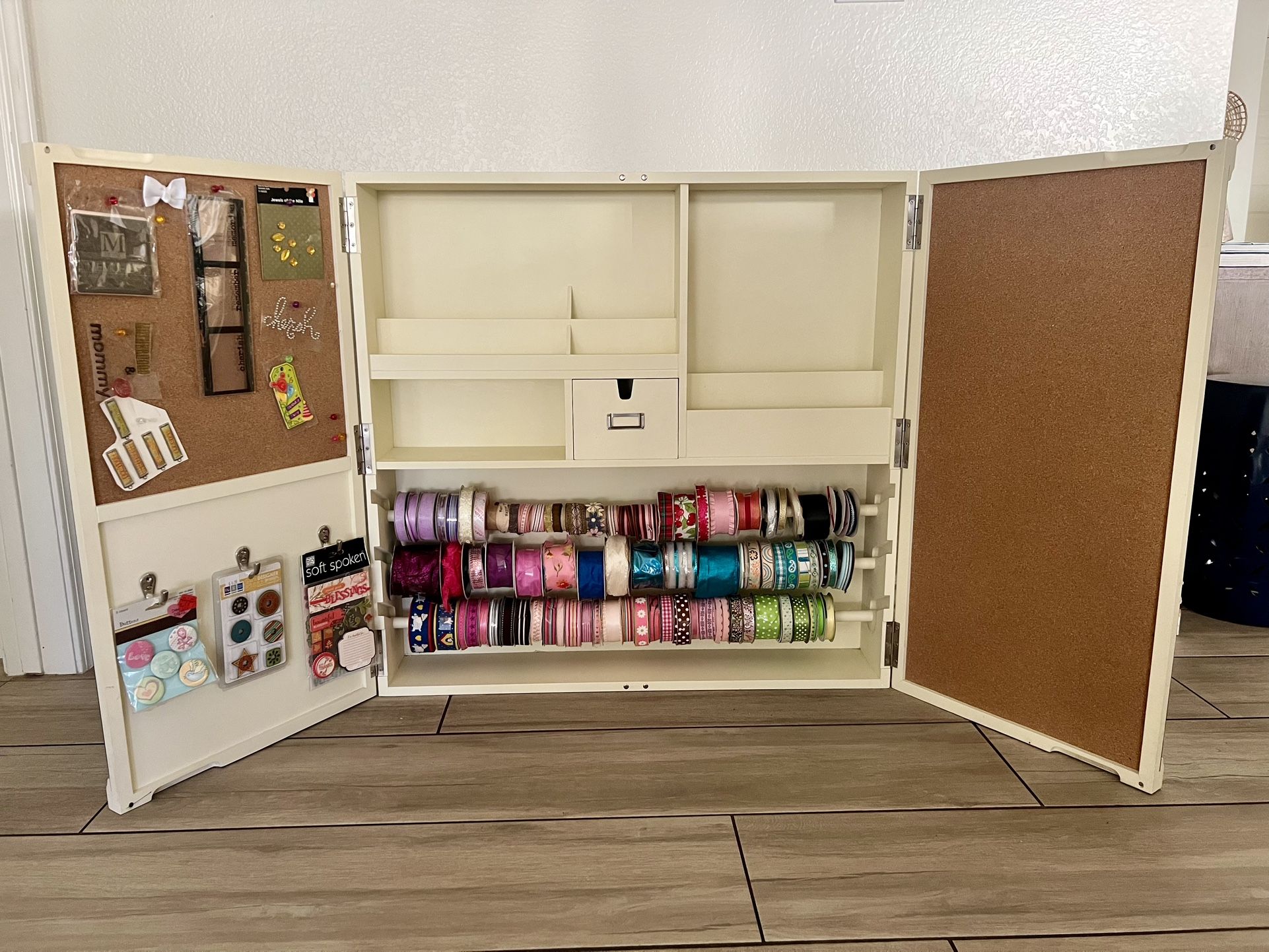 Pottery Barn Craft Cupboard w/Ribbon & More!