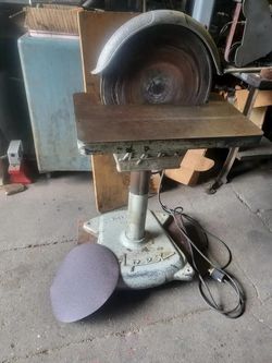 Apex 16" Disc Sander Grinder Baldor 1 Horsepower 220v 3 Phase Motor Made In USA