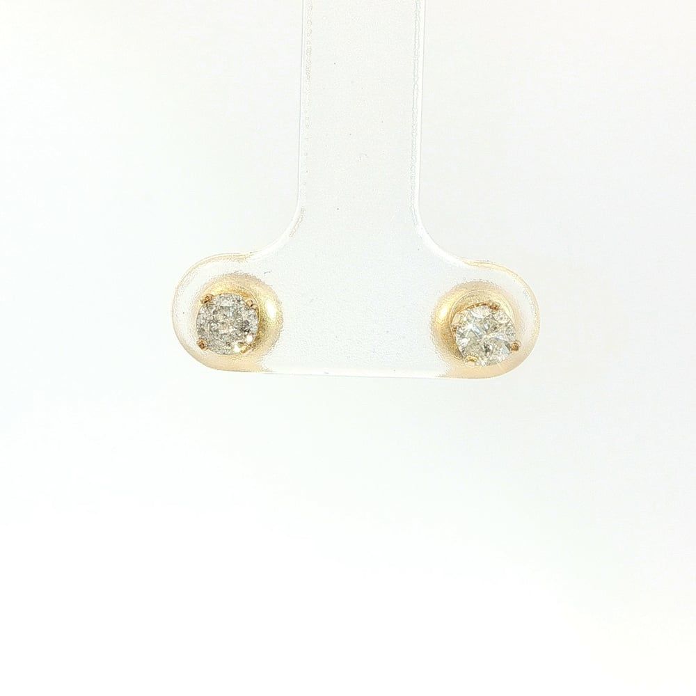Ladies 1/2ctw Natural Diamond Stud 14k Yellow Gold Screw Back Earrings 11056318