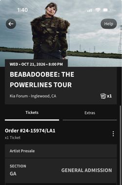 BEABADOOBEE PIT TICKET