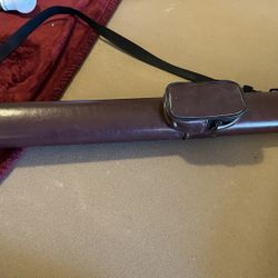 Three Piece Leather Pool Que Holder