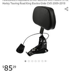 Harley Davidson Back Rest Seat Fits 2009-2019 Road King Electra Glide