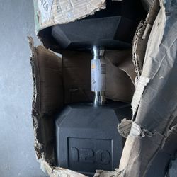  120lb Coated Hex Dumbbell, Single