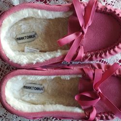 Pink Minnetonka Slippers