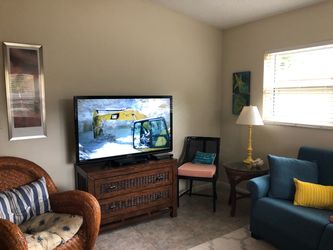 Tv and cabinet