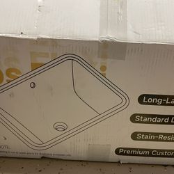 Los Flexi LFBUMR 2015F Ceramic Undermount Rectangular Modern White Bathroom Sink. 19.5X14.75 inch