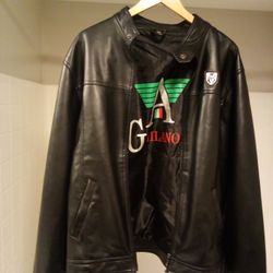 Armani Black Soft Leather Jacket Like New