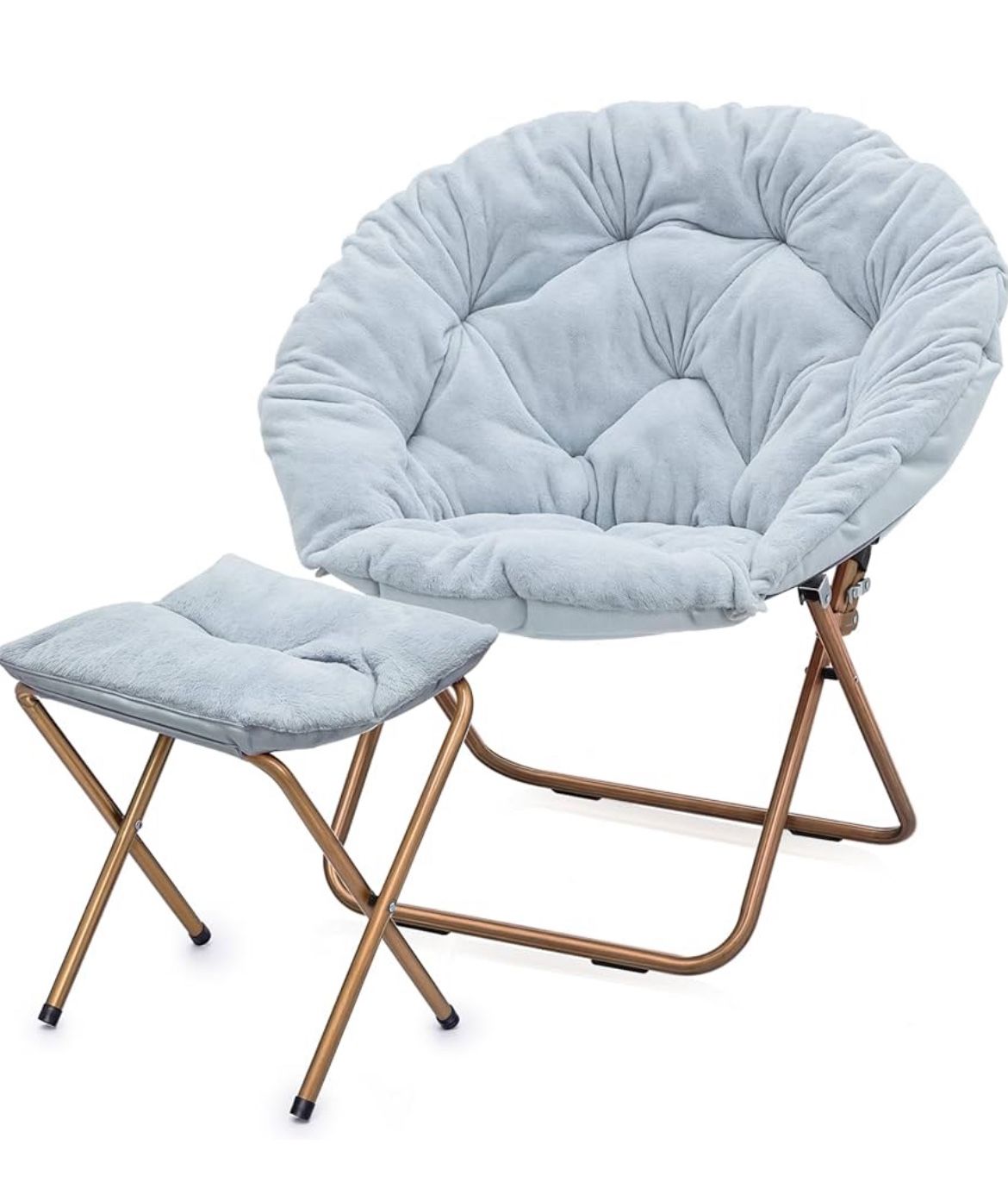 Gray Folding Fur Chair