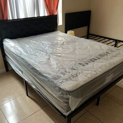 NEW MATTRESS QUEEN SIZE PLUSH WITH BOX SPRING
