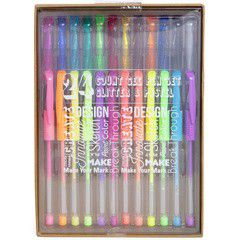 24 glitter & pastel gel pens