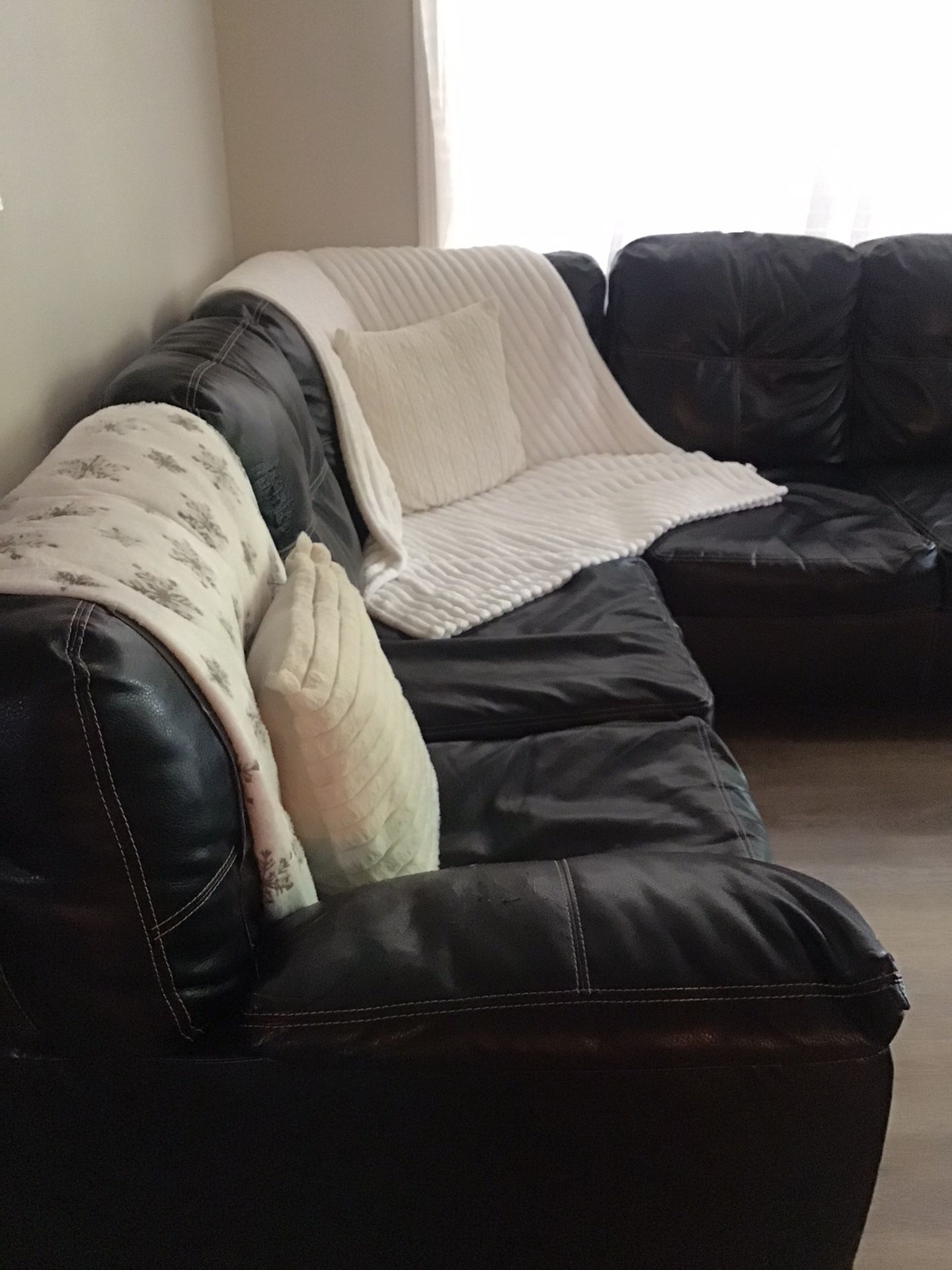 Black, Leather Sectional