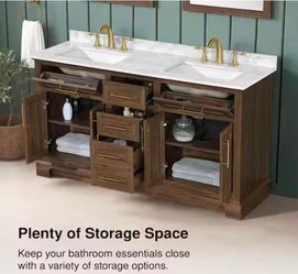 BRAND NEW 60" DOUBLE SINK BATHROOM VANITY NEW