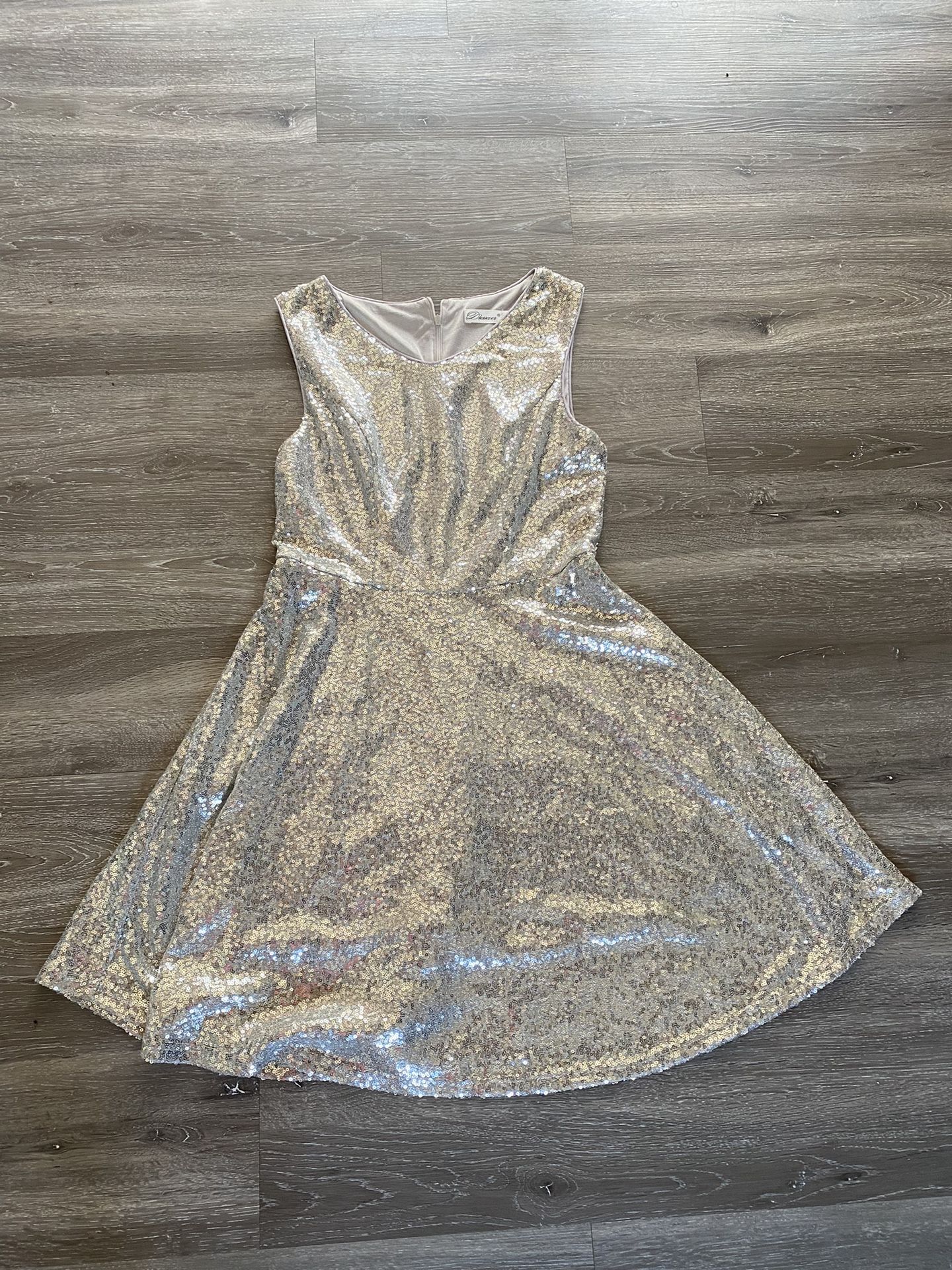 Silver Sequins Dress Size Medium