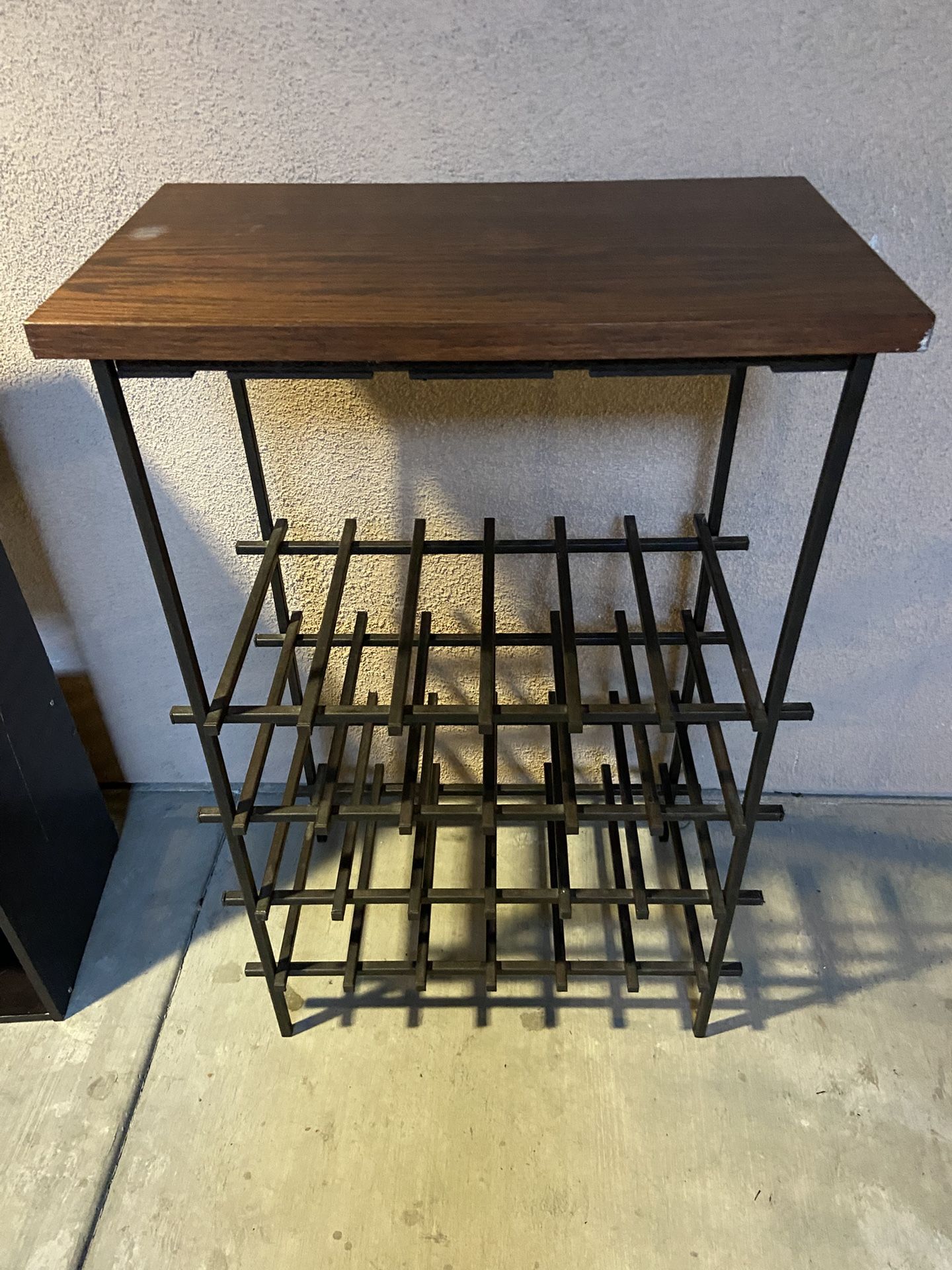 Freestanding Floor Wine Rack, Wine Organizer with Wine Glass Holders under table top, bar, storage