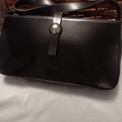 FURLA Black Leather Shoulder Bag 
