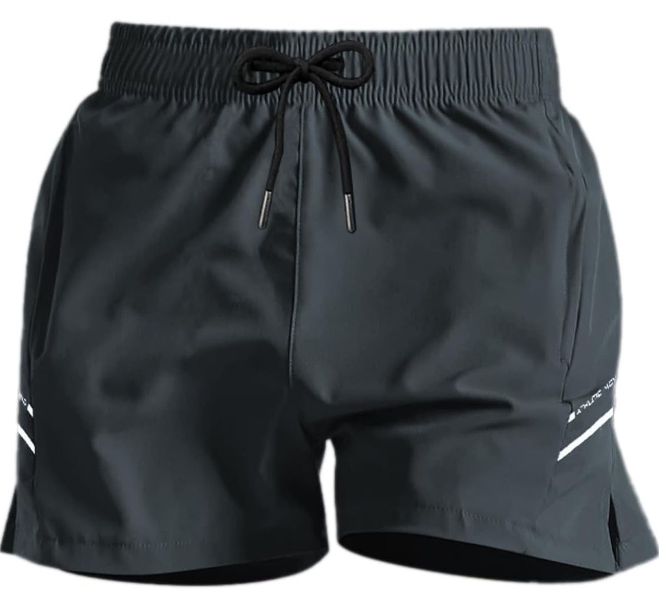xl size Men's Athletic Running Shorts Quick Dry Workout Training Shorts with Drawstring Black