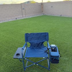 Camping chair with table and cooler
