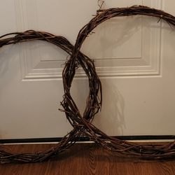 Two Grapevine Oval Wreaths 