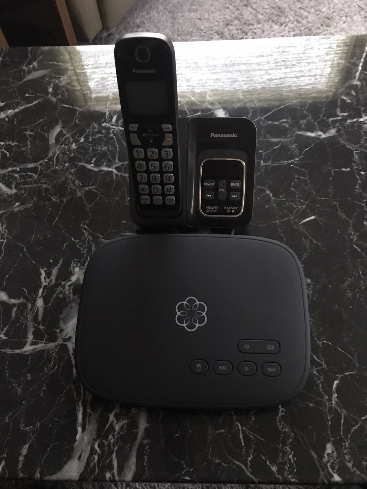 Ooma Telo Free VoIP-HD3 Handset-Panasonic Cordless Phone with Call Block Answering Machine
