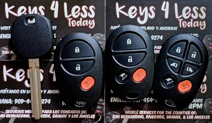 $70 @ Pomona Indoor Swapmeet | Toyota Key w/ Separate 3, 4, or 6-Button Remote Copy (Sienna, RAV4, Tundra, Tacoma, Avalon, Highlander)