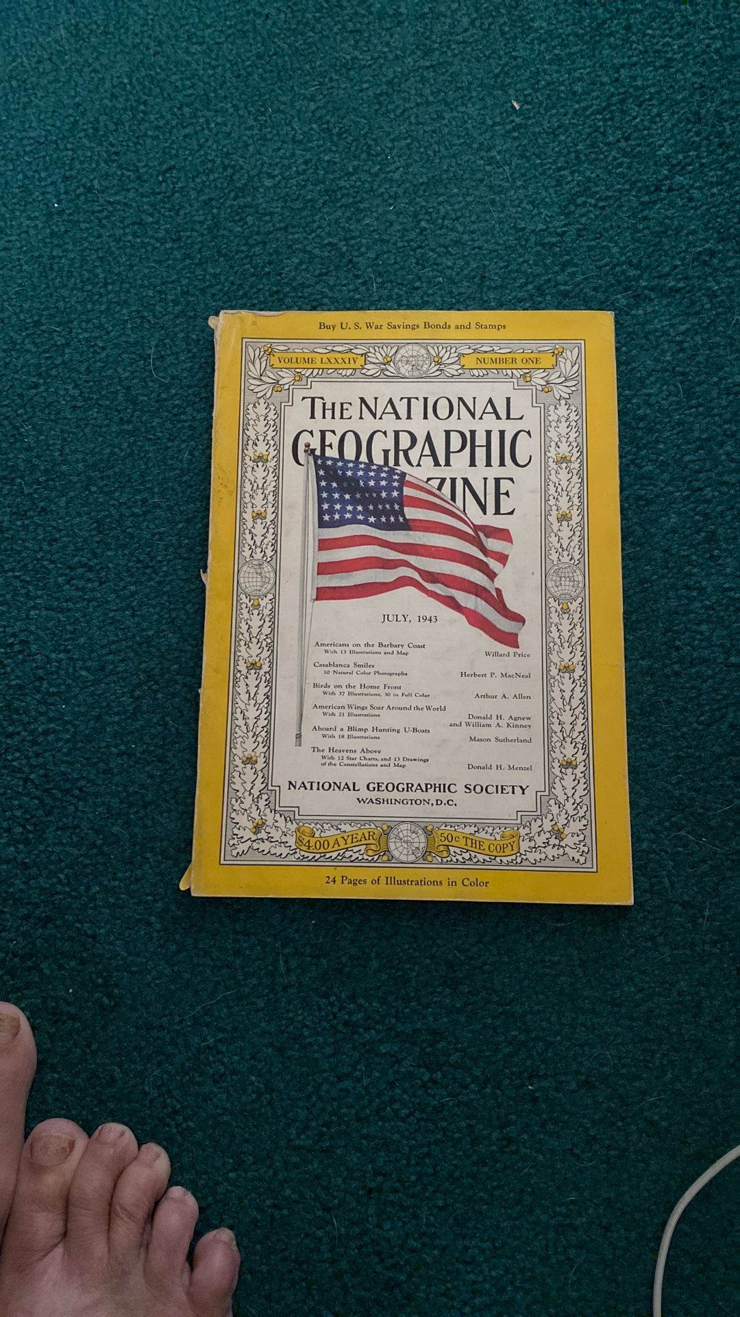 Vintage National Geographic Magazine - July 1943