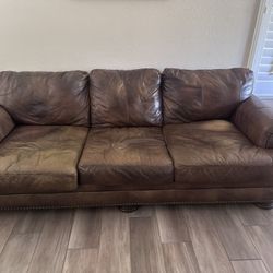 Leather Sofa (READ DESCRIPTION)