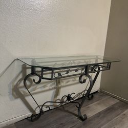 Wrought Iron Glass Coffee Table + Console Table – Must Go
