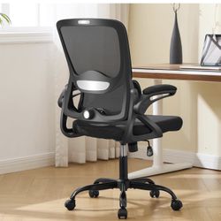 🔥Brand new🔥 Ergonomic Office Chair,Mesh Office Chair with Lumbar Support,Mid Back Desk Chair with Flip-up Arms,400 lbs Comfy Computer Chair for Home