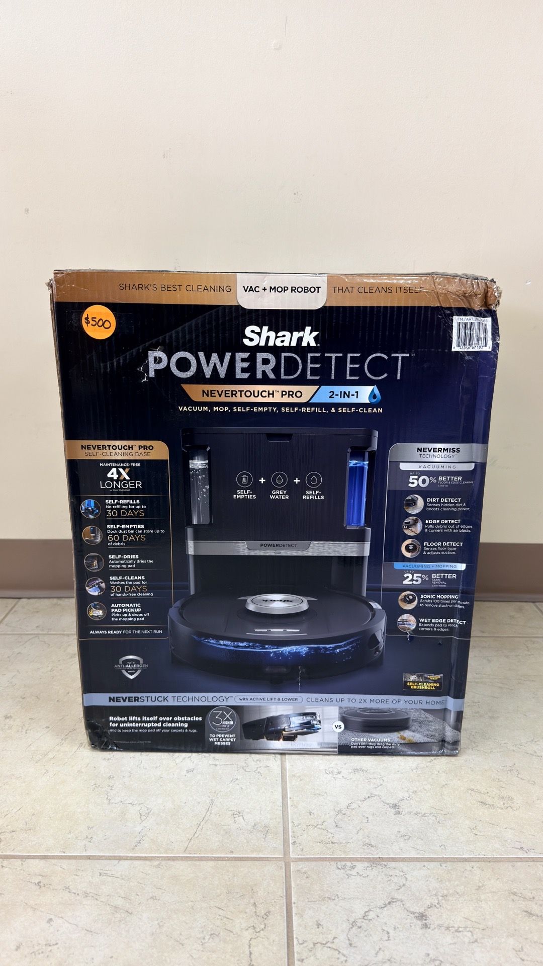 SHARK POWER DETECT NEVERTOUCH PRO 2-IN-1 ROBOT VACCUM