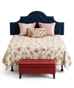 Elegant Black Upholstered Bed Frame with Headboard – Classic & Timeless