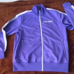 Palm Angels purple Track Jacket White Stripes Logo Size 2XL