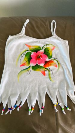 White tank-top with fringe