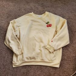 Women's Fashion Nova Yellow + Red Cherry Pullover  (Size XL) 